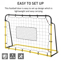 Soozier 6 x 4 ft Rebound Net Soccer Goal with 5 Angle Adjustable for Soccer Baseball Basketball Training(m-6)