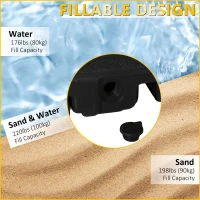 Outsunny 220 lb Heavy Duty Cantilever Umbrella Base, Sand and Water Filled Cantilever Parasol Stand with Cross Base, Black(m-5)