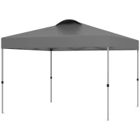 Outsunny 10' x 10' Pop Up Canopy Tent with Airy Top Vents and Wheeled Carry Bag for Outdoor, Garden, Patio, Dark Grey(m-2)