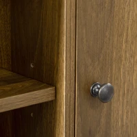 HOMCOM TV Stand for TVs up to 55", TV Unit with Storage Cupboard and Shelves, 55.1" x 15.7" x 27", Walnut(m-9)