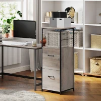 Vinsetto Vertical Filing Cabinet, Tall File Cabinet with 2 Drawers, Hanging Bars for Letter and A4 Size, Distressed Grey(m-8)