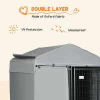 PawHut 4' x 4' x 6' Outdoor Dog Kennel with Waterproof Canopy, Removable Windproof Walls, Dog Run Exercise Pen for Small & Medium Dogs, Chickens, Ducks(m-7)