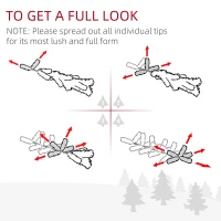 HOMCOM 7.5 FT Tall PreLit Artificial Christmas Tree with Realistic Branches, 500 Warm White LED Lights and 1346 Tips, White(m-6)