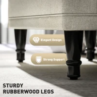 HOMCOM Storage Ottoman, Linen Fabric End of Bed Bench with Button Tufted Storage Bench for Bedroom, Beige(m-5)