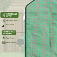 Outsunny 4.6' x 4.7' x 6.2' Walk-in Greenhouse with 3 Tier 8 Shelves, Outdoor Green House with Reinforced PE Cover, Garden Plant Grow Hot House Roll-up Door and Mesh Windows, Green(m-5)