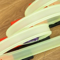 Qaba Track Builder Loop Kit Criss-Cross Glowing Race Track Toy Set Spooky Spider Fun Starter Kit, with Pull-back Car for Kids 3-6 years old, Lime Green(m-8)
