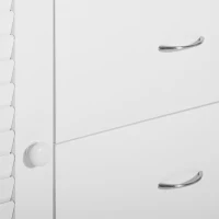 HOMCOM Sideboard Buffet Cabinet, Kitchen Cabinet, Coffee Bar Cabinet with 4 Drawers and 2 Louvered Doors for Living Room, Kitchen, White(m-8)