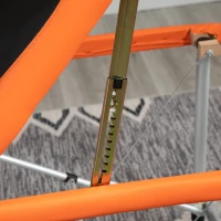 HOMCOM 85" 3 Section Foldable Massage Table Professional Salon SPA Facial Couch Bed (Black/Orange)(m-10)