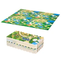 Qaba Kids Foam Puzzle Floor Tiles Baby Toddler Play Mat 36Pcs Anti-slip Crawling Learning with End Border Dinosaur Land Pattern 35SqFt EVA(m-11)
