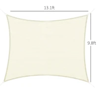 Outsunny Rectangle 10' x 13' Canopy Sun Sail Shade Garden Cover UV Protector Outdoor Patio Lawn Shelter with Carrying Bag (Cream White)(m-3)