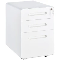 Vinsetto Lockable File Cabinet, Steel Filing Cabinet on Wheels for Legal, A4, Letter Size, Home Office(m-2)