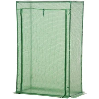 Outsunny Outdoor Steel Walk-in Garden Greenhouse Plant Warm House w/ Roll up Door, PVC Cover, 40"L x 20"W x 59"H, Green(m-2)