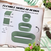 Outsunny 4.9' x 2' x 1.4' Galvanized Raised Garden Bed Kit, Metal Planter Box with Safety Edging, Green(m-4)