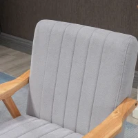 HOMCOM Soft Accent Chair Upholstered Arm Chair for Living Room Furniture Comfy Chair for Bedroom Living Room Chair Gray(m-6)