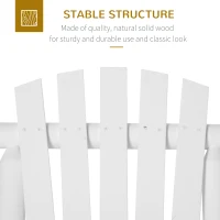 Outsunny Outdoor Wooden Rocking Chair, Single-Person Rustic Adirondack Rocker with Slatted Seat, High Backrest, Armrests for Patio, Garden and Porch, White(m-5)