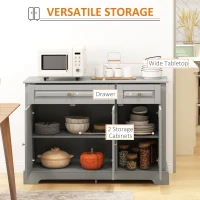 HOMCOM Modern Sideboard Cabinet, Buffet Cabinet with 2 Drawers and Adjustable Shelves, Buffets Tables for Dining Room, Grey(m-4)