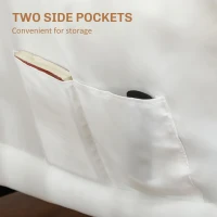 HOMCOM Modern Accent Chair, Armchair with Side Pockets and Solid Steel Legs, Comfy Reading Chair for Living Room, Cream White(m-5)