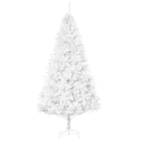 HOMCOM 7ft White Christmas Tree Artificial Christmas Tree with 1230 Branch Tips and Metal Stand(m-11)