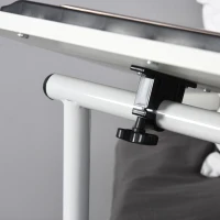 HOMCOM Modern End/Side Table for Living Room with a 360° Adjustable Height Tabletop & Storage Drawers, White(m-6)