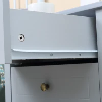 HOMCOM Side Table with 2 Storage Drawers, Modern End Table with Bottom Shelf for Living Room, Home Office, Grey(m-6)