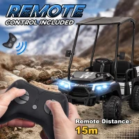 Qaba 24V 2 Seater Electric Car for Kids w/ Remote Control, 4 Wheels Spring Suspension, Soft Start, Storage, Sunshade, Black(m-7)