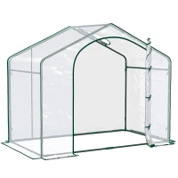 Outsunny 6 x 3.3 x 5.5ft Portable Garden Greenhouse Mini Flower Plant Growing Tent Outdoor Warm House Transparent PVC Tunnel Shed(m-10)