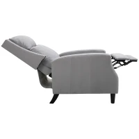 HOMCOM Manual Recliner Single Sofa Chair with Pushback, Accent Lounge Arm Chair with Retractable Footrest, Grey(m-9)