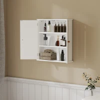 HOMCOM Bathroom Wall Cabinet, Medicine Cabinet, Storage Cabinet with 2 Doors, Adjustable Shelf, White(m-10)