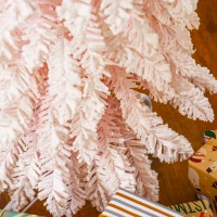 HOMCOM 6ft Snow-Flocked Artificial Christmas Tree, Slim Pencil Xmas Tree with 395 Realistic Branches, Metal Base, Pink(m-9)