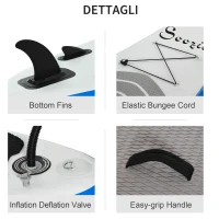 Soozier Inflatable Paddle Board, 10'×31.5"×6" Stand Up Paddle Board, Lightweight & Foldable w/ ISUP Accessories & Carry Bag, Aluminum Paddle, Fix Accessories Set, Air Pump, Leash(m-6)