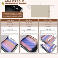 Vinsetto Vertical Steel Filing Cabinet on Wheels, 3-Drawer Lockable File Cabinet with Adjustable Hanging Bar for A4, Legal and Letter Size, White(m-5)