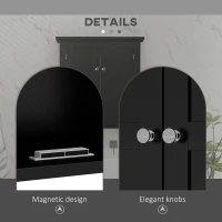 kleankin Bathroom Cabinet, Medicine Cabinet, Over Toilet Storage Cabinet with Adjustable Shelves for Entryway, Black(m-6)