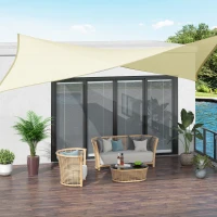 Outsunny Rectangle 10' x 13' Canopy Sun Sail Shade Garden Cover UV Protector Outdoor Patio Lawn Shelter with Carrying Bag (Cream White)(m-8)