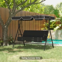 Outsunny 2/3 Seater Swing Canopy Replacement, Outdoor Swing Seat Top Cover, UV50+ Sun Shade (Canopy Only), Black(m-1)