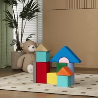 Qaba 11 Piece Soft Play Equipment for Kids 6-72 Months, Dark Colour(m-8)