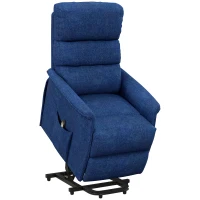 HOMCOM Power Lift Chair for Seniors, Electric Lift Recliner Chair with Remote Control, Side Pockets for Living Room, Dark Blue(m-11)