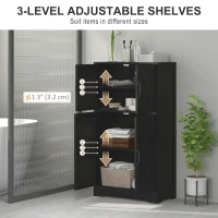 HOMCOM Farmhouse Kitchen Pantry, Freestanding Kitchen Pantry Storage Cabinet with Barn Doors and Adjustable Shelves, Black(m-6)