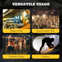 HOMCOM 50W 10000 Lumen Dual Head Weather Resistant LED Work Lights with Tripod Stand, Yellow(m-6)