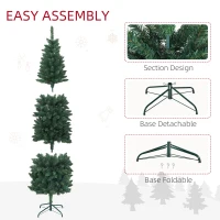 HOMCOM 6ft Tall Pencil Artificial Christmas Tree with 479 Branch Tips with Steel Base, Green(m-6)