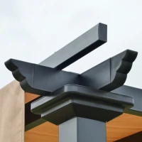 Outsunny 10' x 10' Retractable Pergola Canopy, Outdoor Gazebo with Sun Shade Canopy and Steel Frame, for Backyard, Garden, Patio, Deck, Brown(m-7)