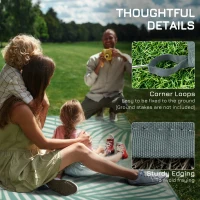 Outsunny Reversible Outdoor Rug with Carry Bag, 9' x 12' Waterproof Rug, Portable RV Camping Carpet for Backyard(m-9)