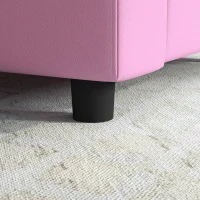 Qaba Kids Leather Recliner Chair with Armrest, Footrest, Headrest for Boys and Girls 3-9 Years Old, Pink(m-9)