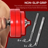 Soozier Adjustable Dumbbell Set, 66lbs Convertible to Barbell Weight Set for Home Gym Women and Men Weight Lifting Training(m-7)