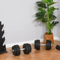 Soozier 66 lbs Adjustable Dumbbells Weight Set Dumbbell Hand Weight Barbell for Body Fitness Lifting Training for Home Office Gym, Black(m-10)