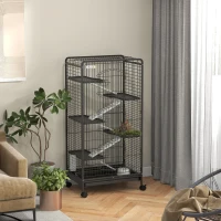 PawHut 6 Levels Small Animal Cage for Dwarf Rabbits, Pet Mink, and Chinchillas(m-10)