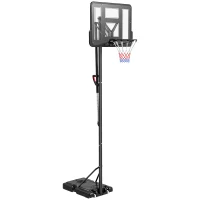 Soozier 7.7-10ft Basketball Hoop, Freestanding Basketball System with 43'' Shatterproof Backboard and Wheels(m-11)