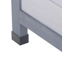 PawHut Wooden Rabbit Hutch Bunny Cage Guinea Pig House Outdoor with Sliding Out Tray, Openable Roof, Feeding Trough, Grey(m-10)