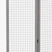 HOMCOM 4.7' 4 Panel Room Divider, Indoor Privacy Screens for Home, Distressed Gray(m-8)