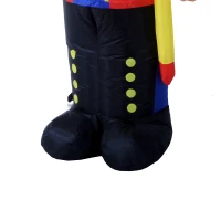 HOMCOM 6’ Christmas Inflatable Nutcracker Toy Soldier, Outdoor Blow-Up Yard Decoration with LED Lights Display(m-9)
