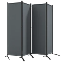 Outsunny Folding Room Divider, Privacy Screen for Patio Backyard Pool Hot Tub, 5.6FT Tall, Dark Grey(m-2)